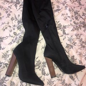 Black thigh high boots